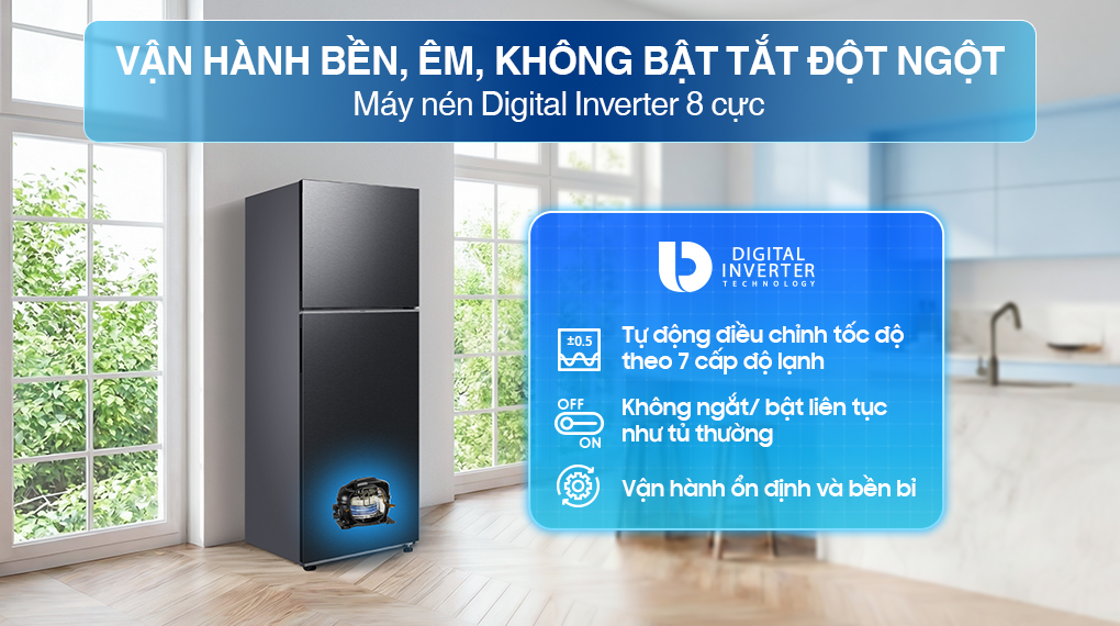 Tủ lạnh Samsung Inverter 345 Lít RT35CG5544B1SV