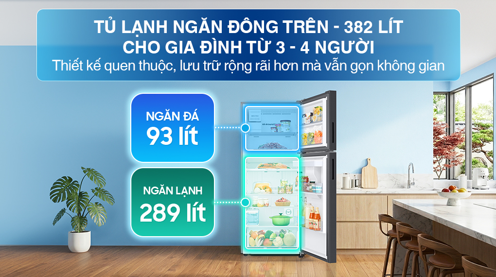 Tủ lạnh Samsung Inverter 382 Lít RT38CG6584B1SV