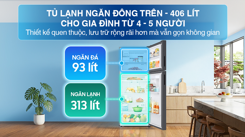 Tủ lạnh Samsung Inverter 406 Lít RT42CG6584B1SV