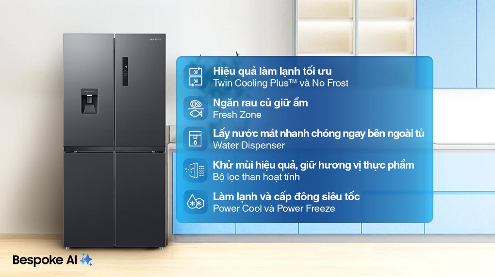 Tủ lạnh Samsung Inverter 488 Lít 4 cửa RF48A4010B4/SV