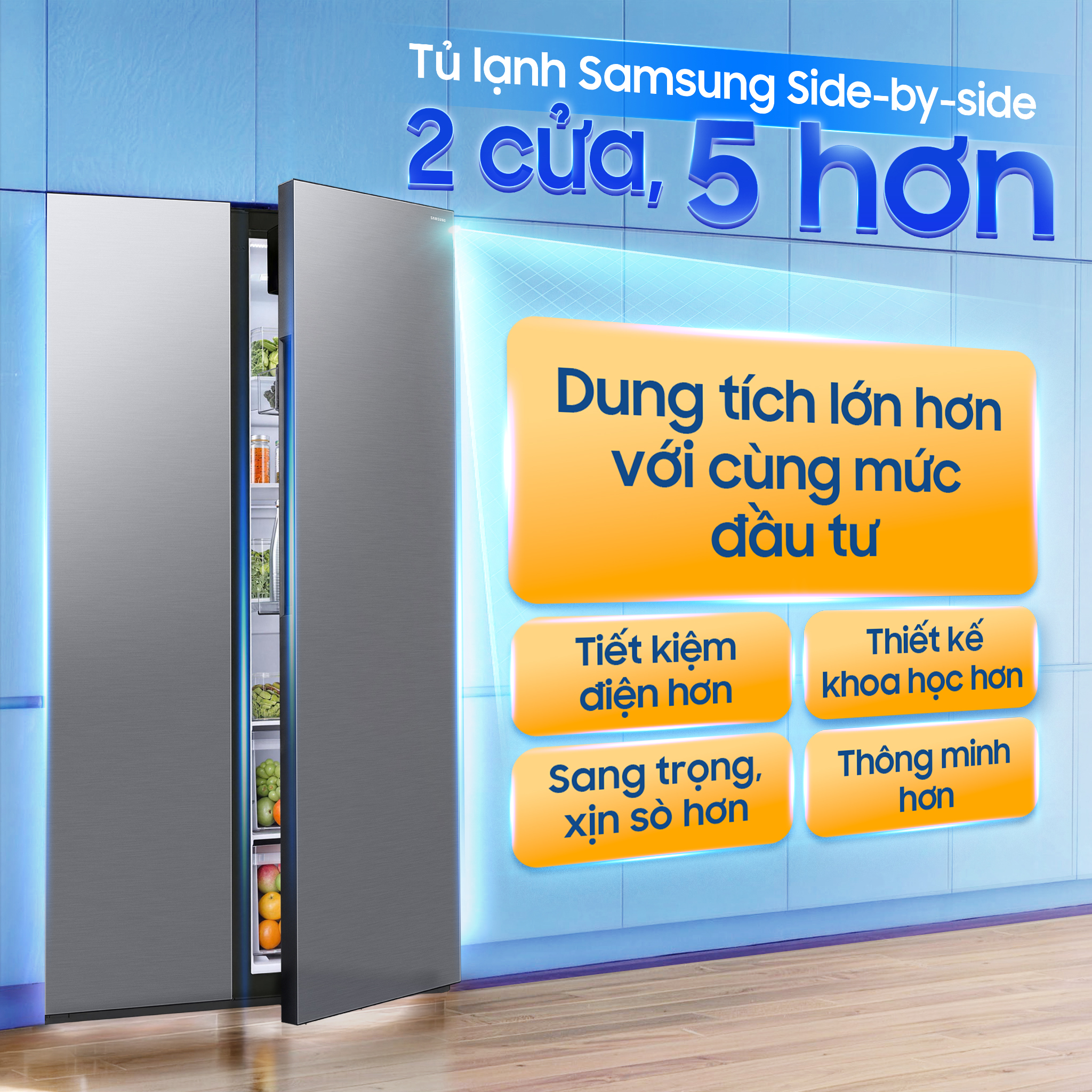 Tủ lạnh Samsung Inverter 583 Lít Side By Side RS57DG400EM9SV