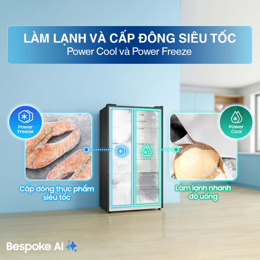 Tủ lạnh Samsung Inverter 615 Lít Side By Side RS90F65D2FSV