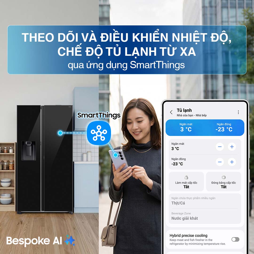 Tủ lạnh Samsung Inverter 634 Lít Side By Side RS80F65J2BSV