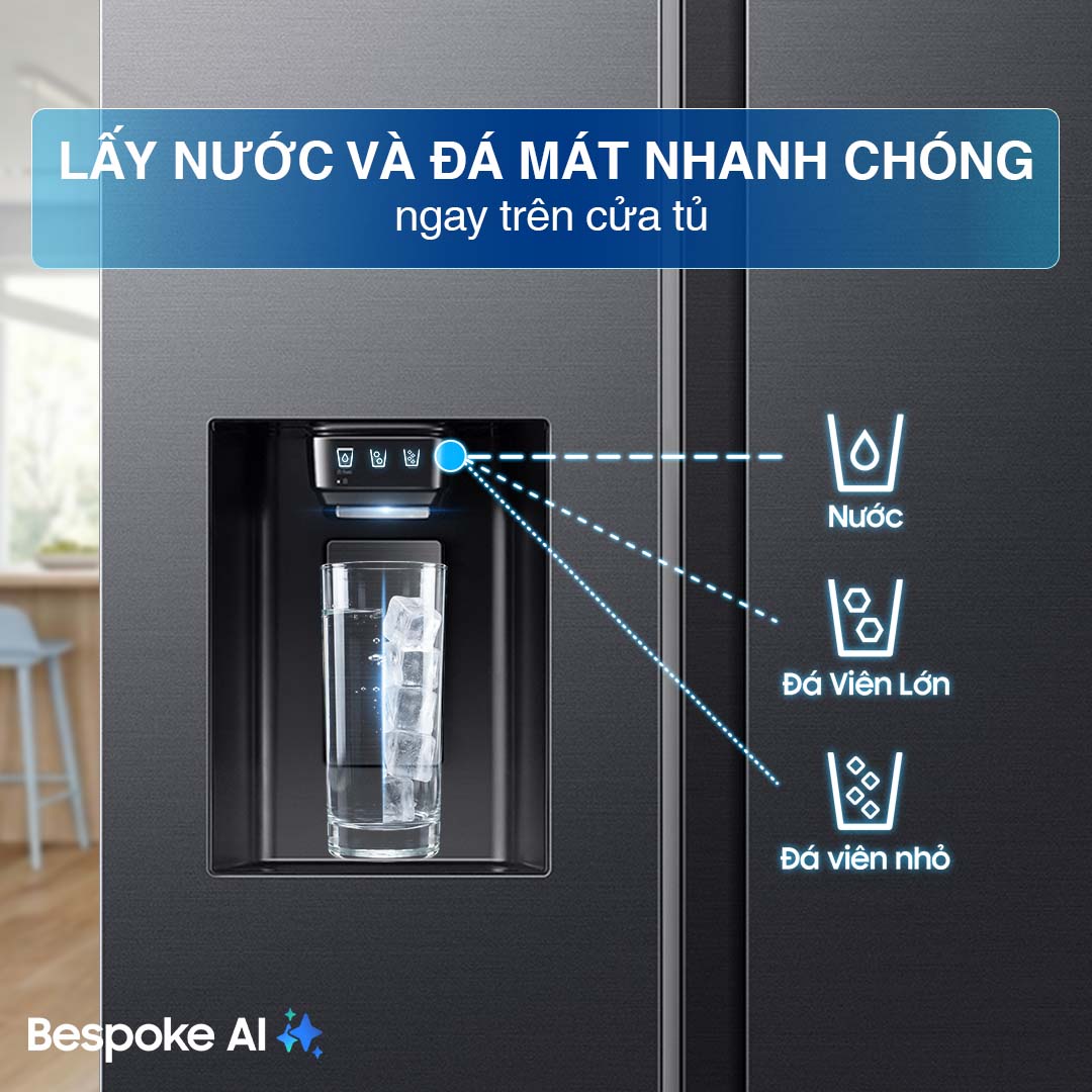 Tủ lạnh Samsung Inverter 635 Lít Side By Side RS70F65K2FSV