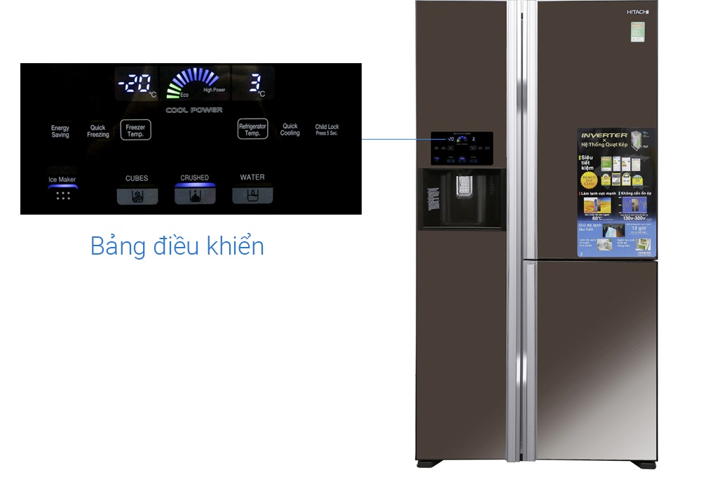 Tủ lạnh SBS 3 cánh HITACHI R-FM800GPGV2X (MBW) - 584 Lít