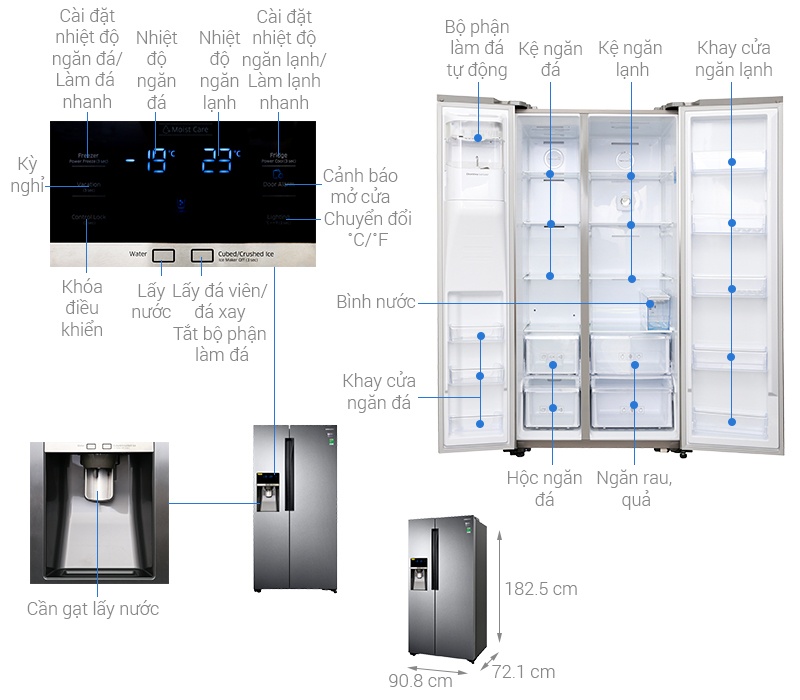 Tủ lạnh SBS Samsung RS58K6417SL/SV - 620 Lít, Inverter