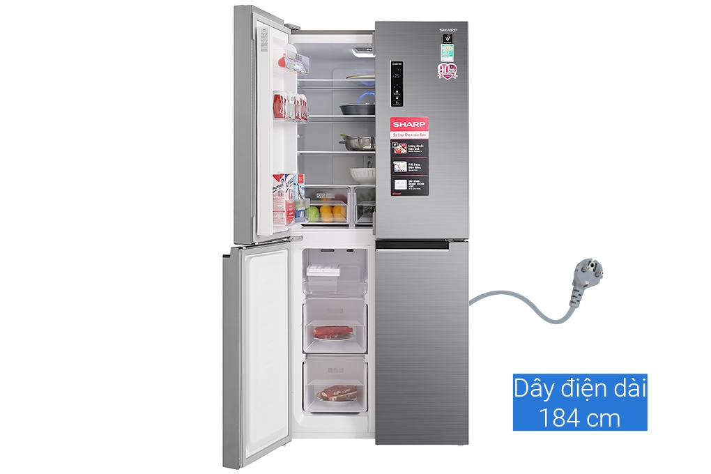 Tủ lạnh Sharp Inverter 401 Lít 4 cửa SJ-FXP480V-SL