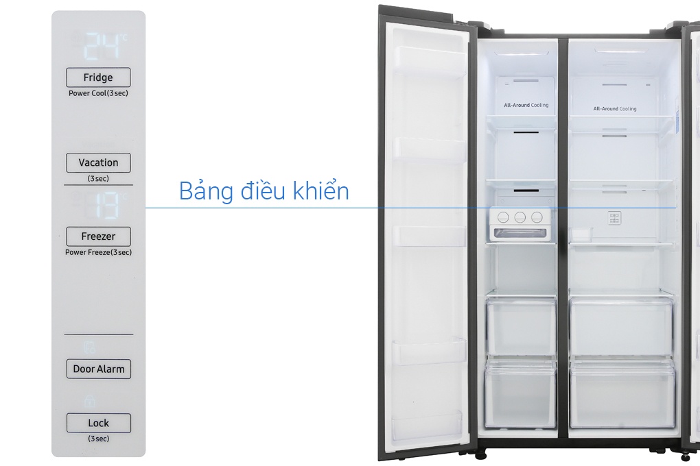 Tủ lạnh Side By Side 680L Samsung RS62R50014G/SV Inverter