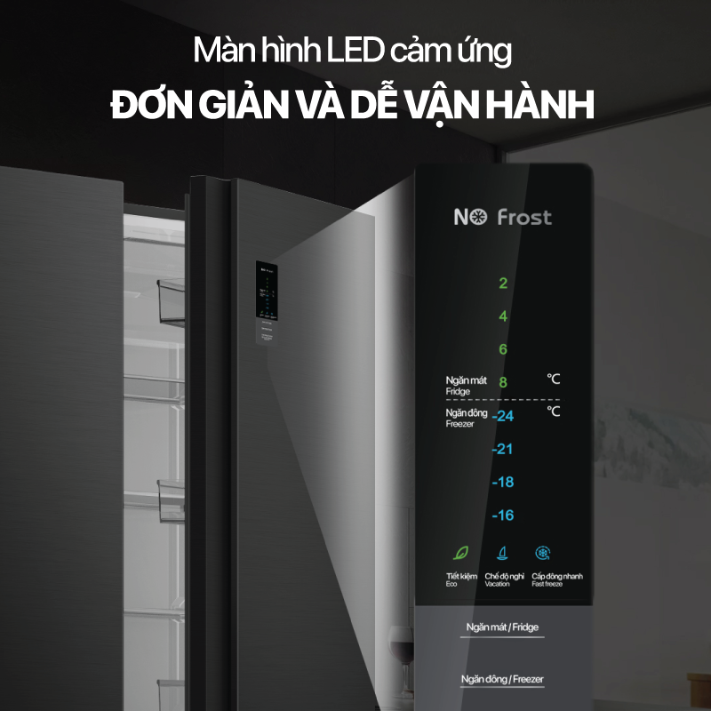Tủ lạnh Side By Side inverter 525 Lít- COEX RS-4006MIB (Ghi xám)
