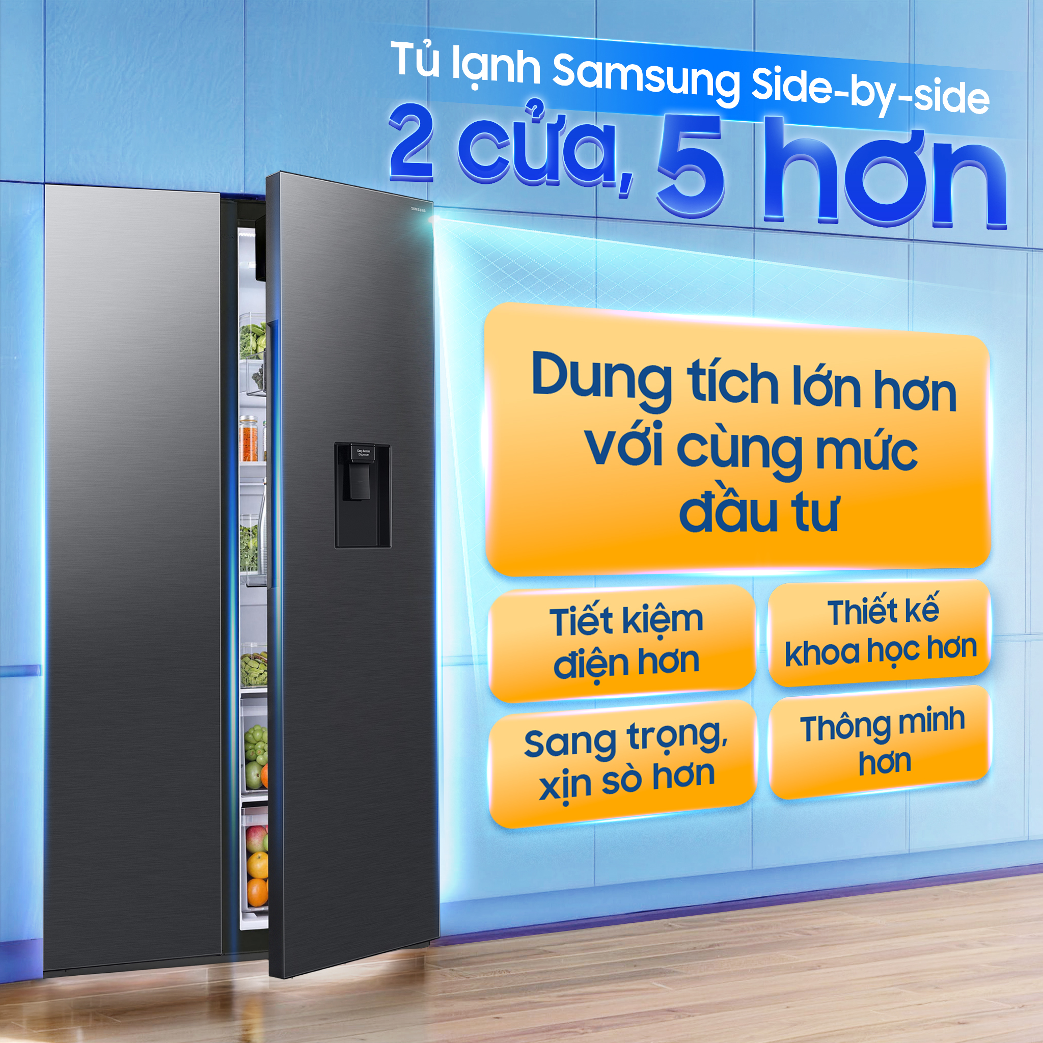 Tủ lạnh Side By Side Samsung 578 Lít RS57DG410EB4SV