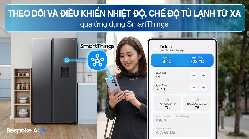 Tủ lạnh Side By Side Samsung 578 Lít RS57DG410EB4SV