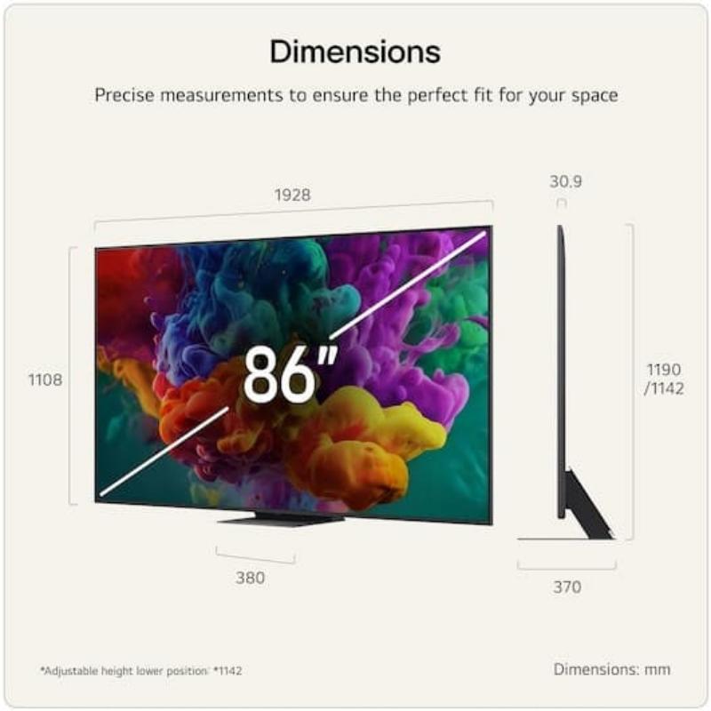 TV QNED Mini LED evo 4K LG AI 86 inch 86QNED86BSA