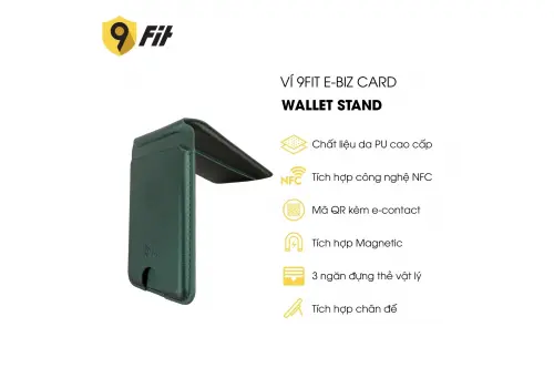 Ví 9FIT E-Biz Card Wallet Stand - Dark Green - 9WEC001DG