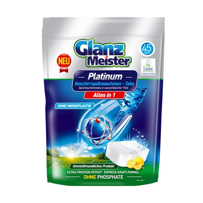 Viên rửa bát Eco Glanz Meister Platinum túi 45 viên