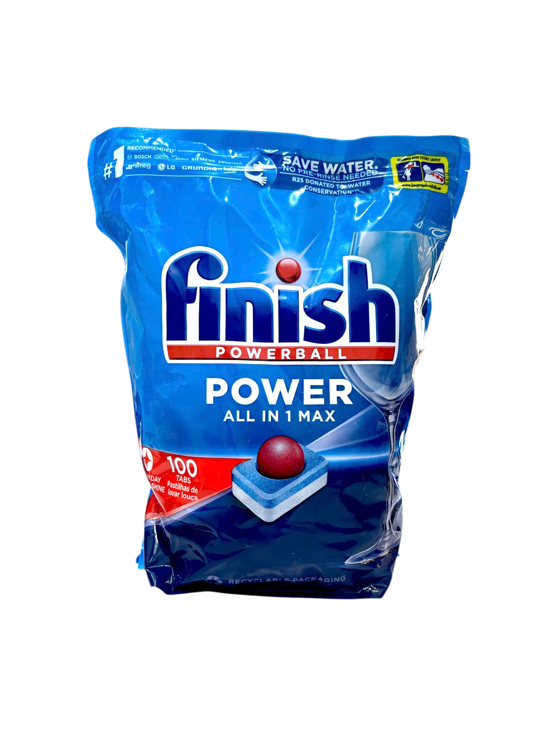 Viên rửa bát Finish Power All In One max túi 100 viên