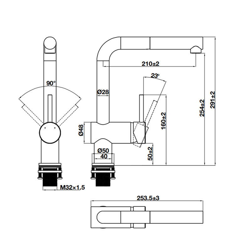 Vòi bếp Hafele HT21-CH1P254 (577.55.200)