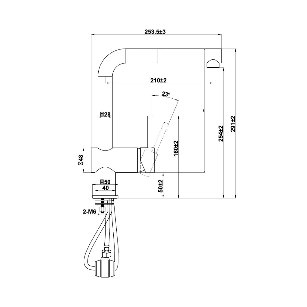 Vòi bếp Hafele HT21-GH1P250 Màu kem (577.55.290)