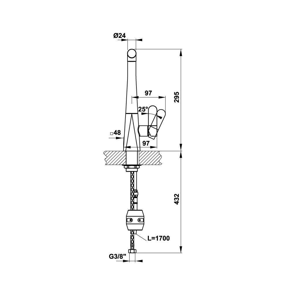 Vòi bếp Hafele Hydros HT20-CH1P259 (570.82.210)