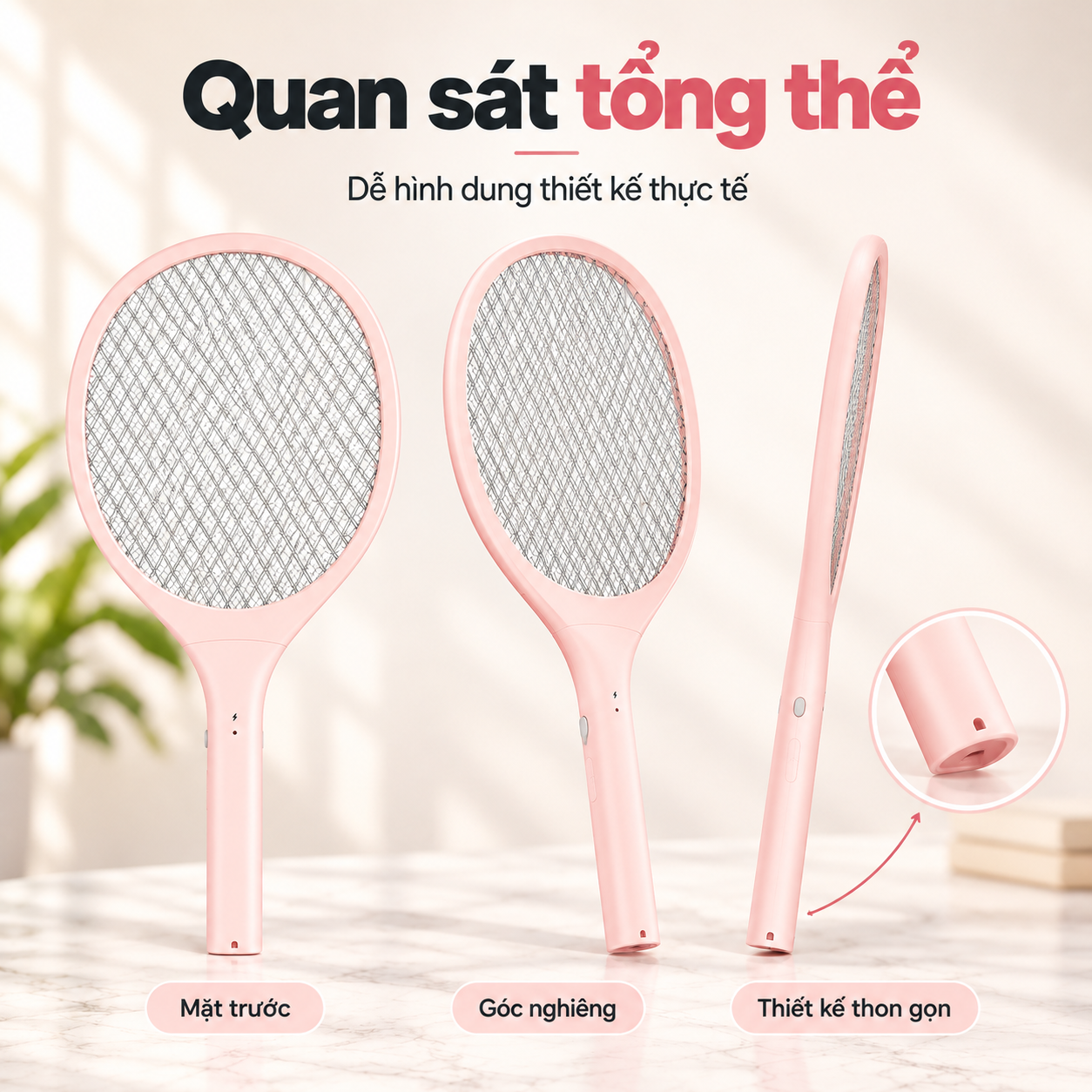 Vợt muỗi COEX CMS-1005 Pink