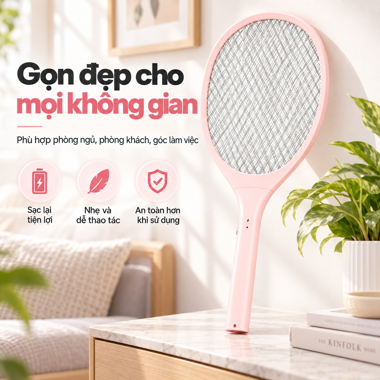 Vợt muỗi COEX CMS-1005 Pink