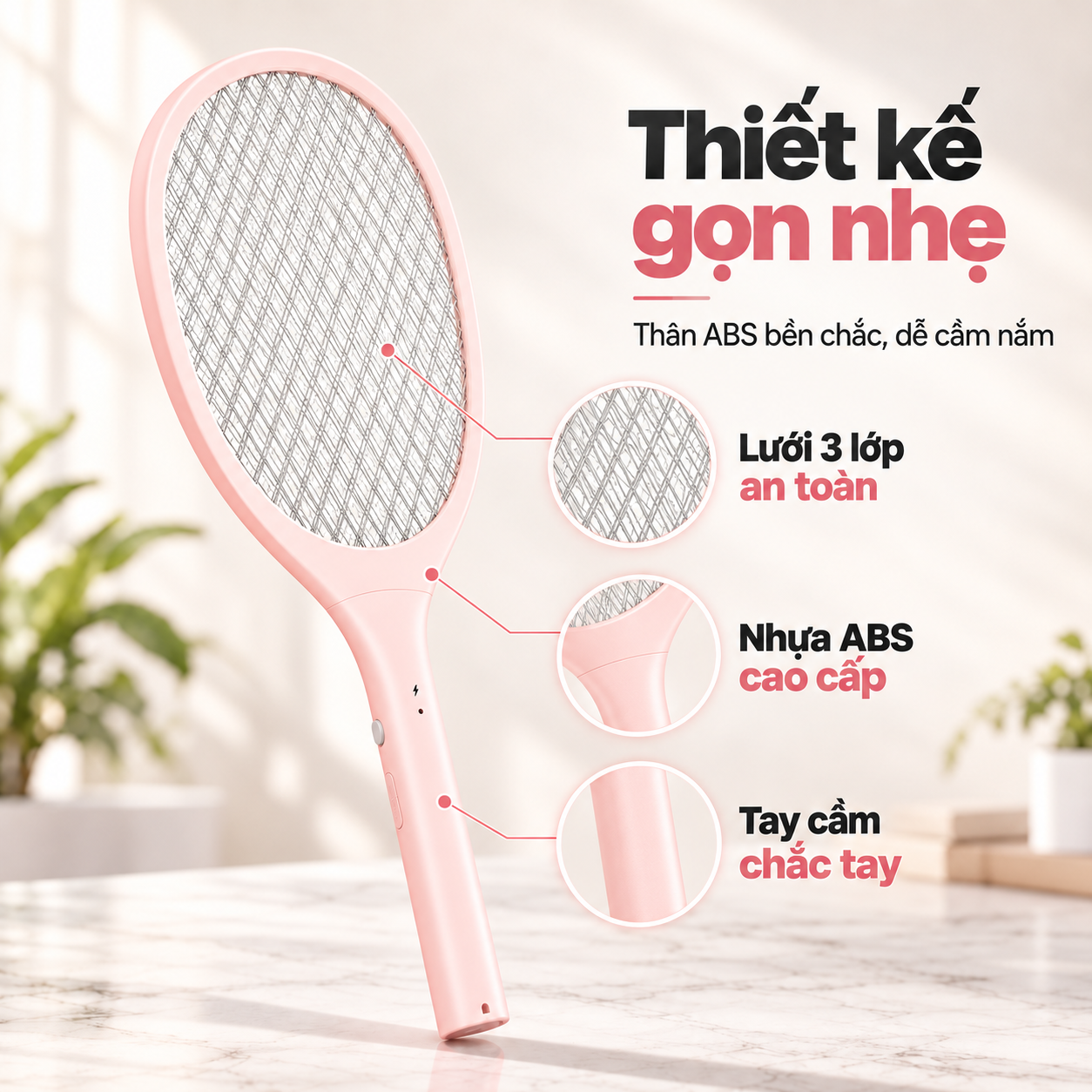 Vợt muỗi COEX CMS-1005 Pink
