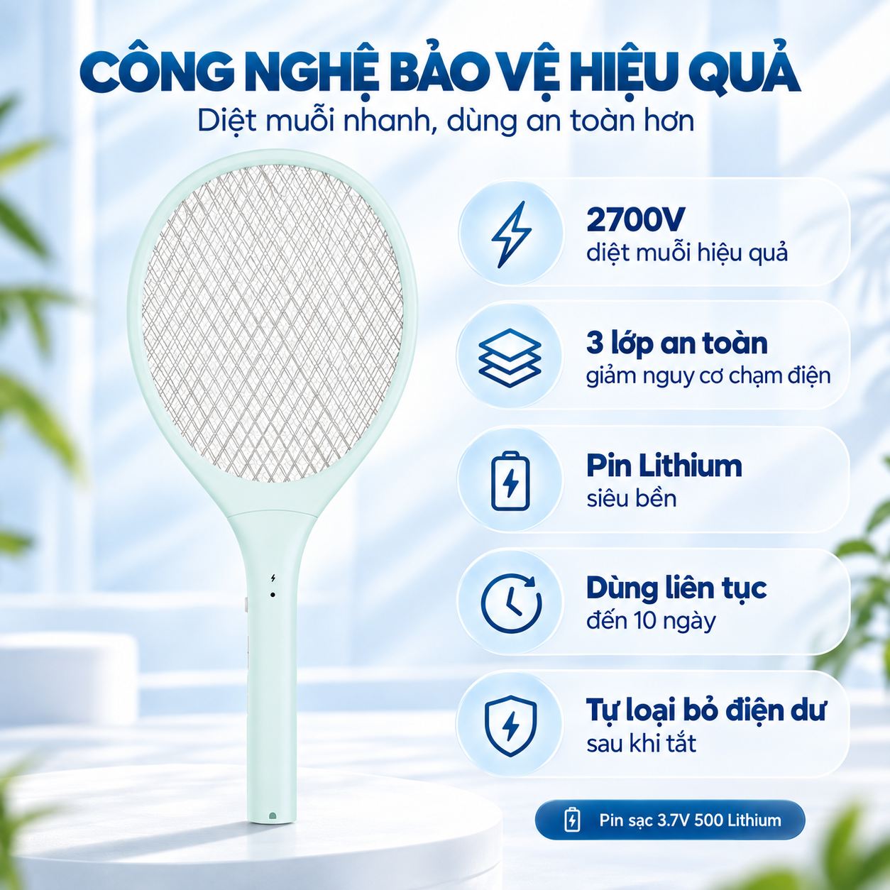 Vợt muỗi COEX CMS-1005 Blue