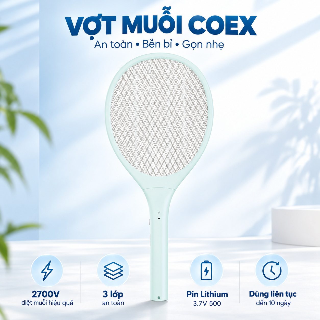 Vợt muỗi COEX CMS-1005 Blue