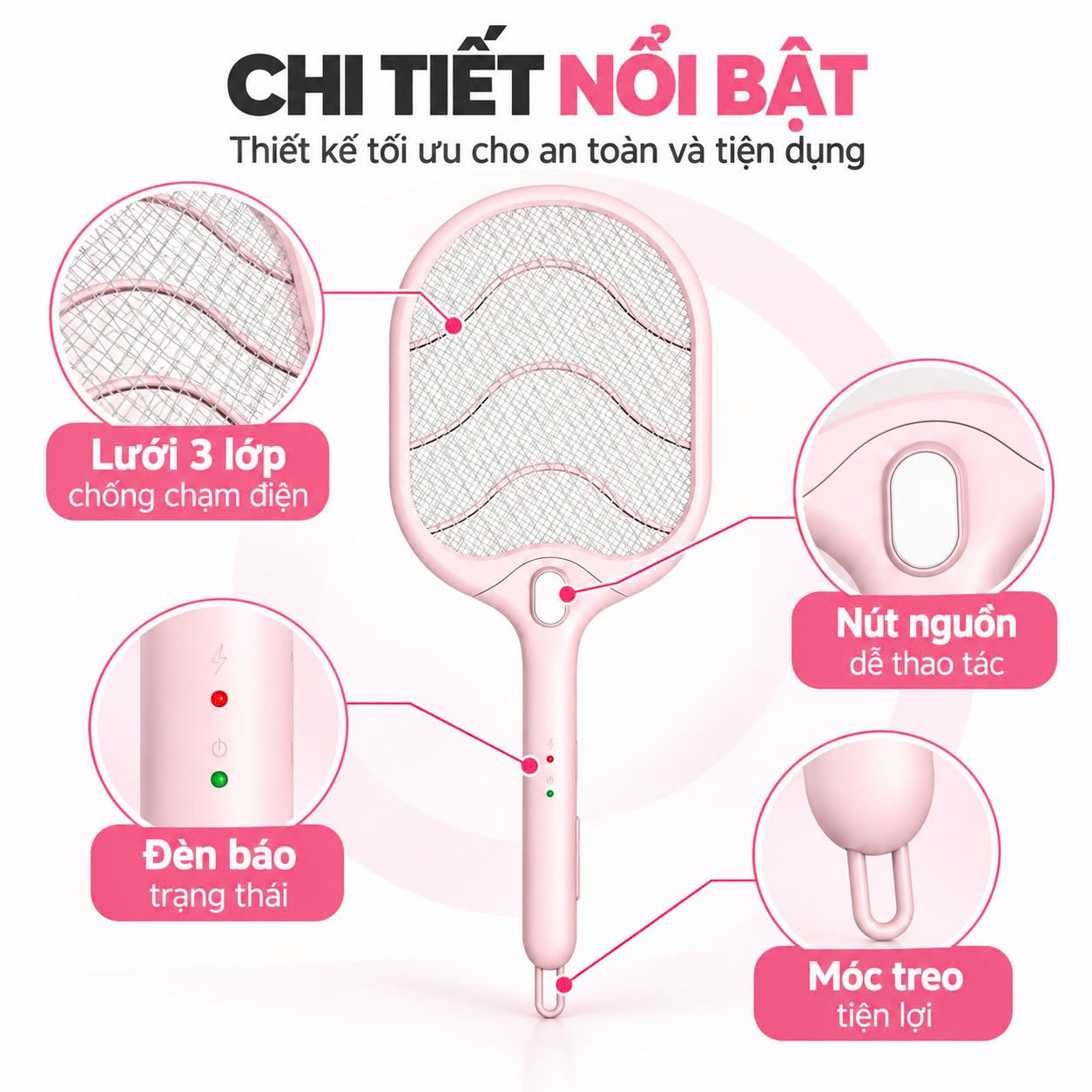 Vợt muỗi tích hợp đèn pin chiếu sáng Coex CMS-1001