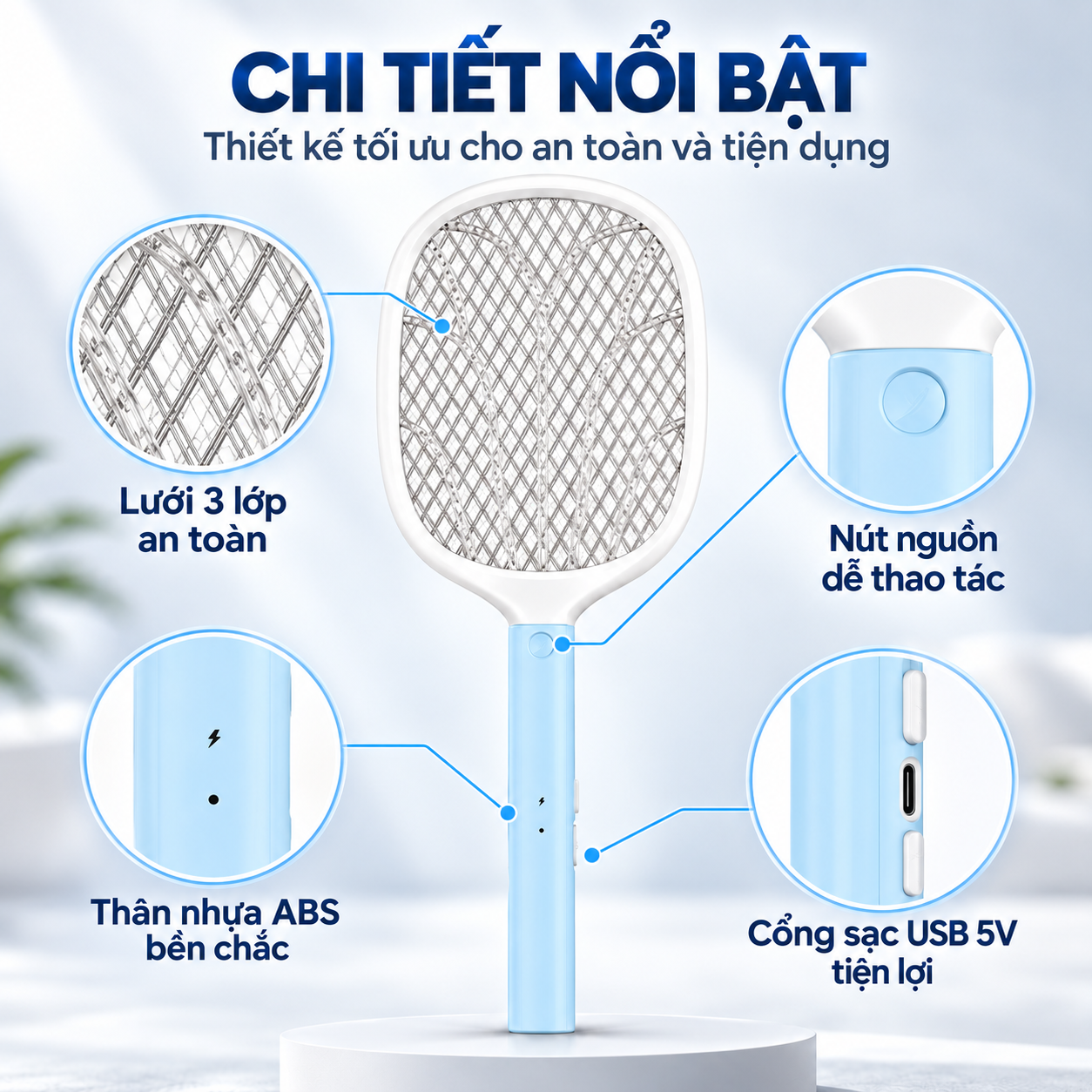 Vợt muỗi tích hợp đèn pin chiếu sáng COEX CMS-1004