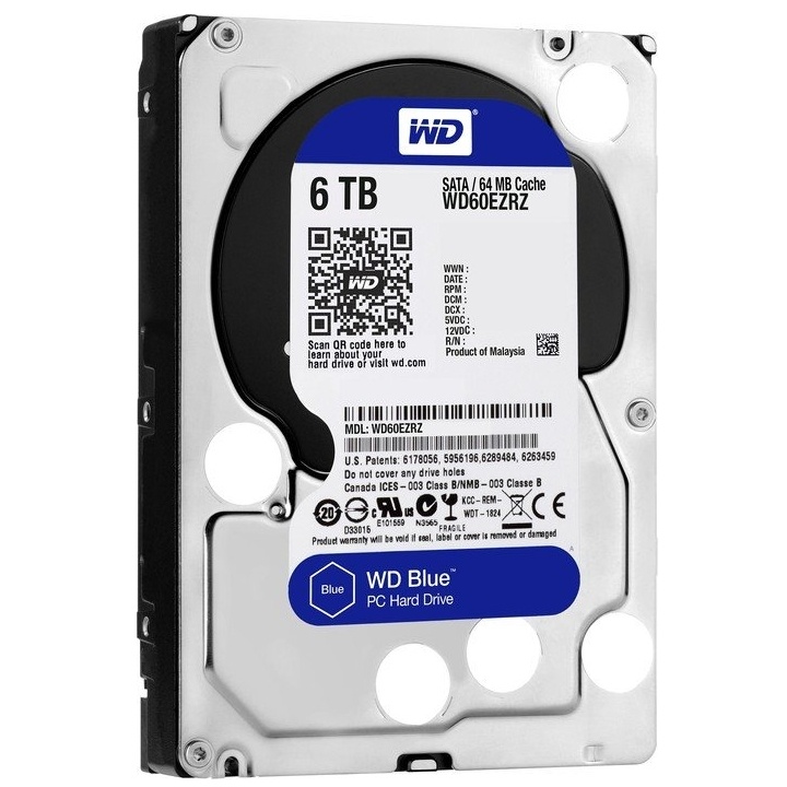 WD HDD Blue 6TB 3.5 SATA 3/256MB Cache/ 5400RPM(M
