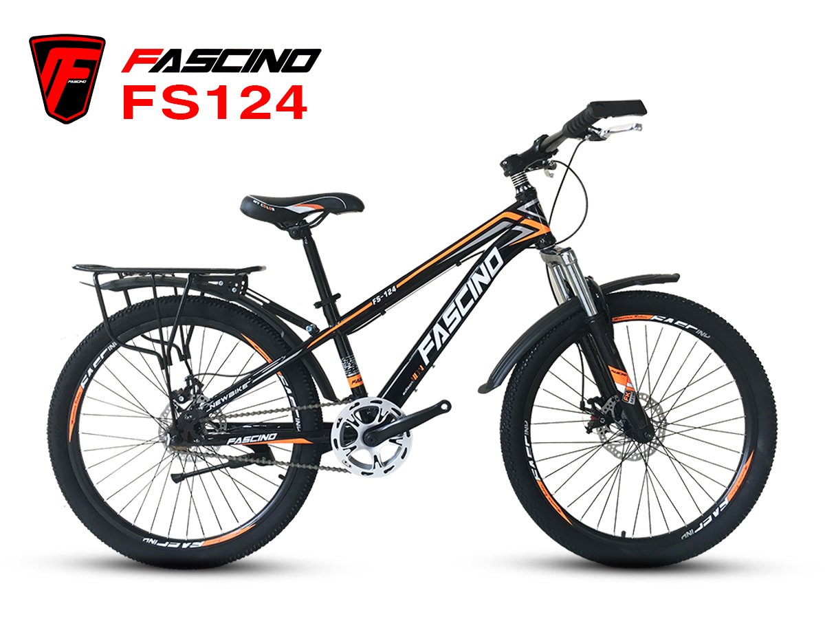 Xe đạp Địa hình FASCINO FS-124 (Đen,Cam)