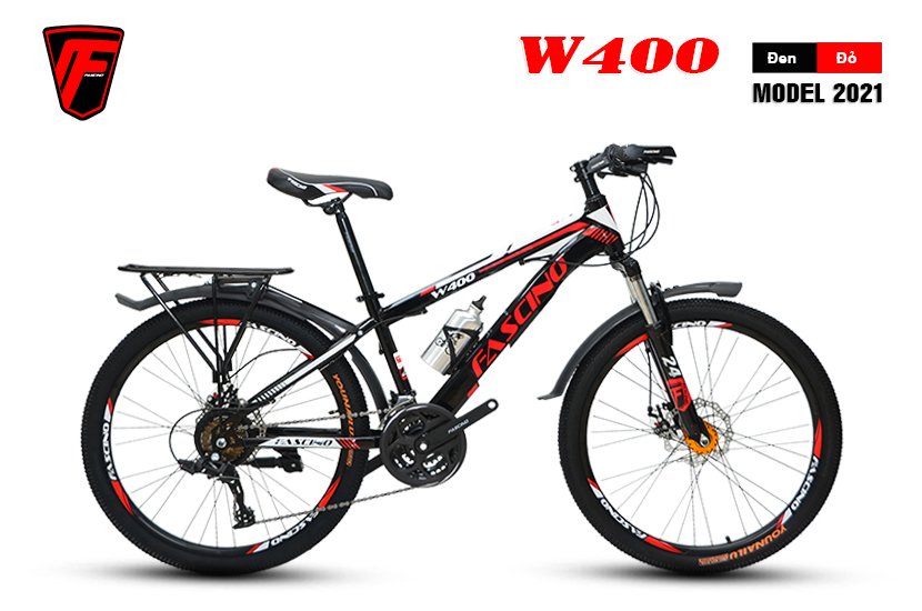 Xe đạp Địa hình FASCINO W400 (Đen,Đỏ)