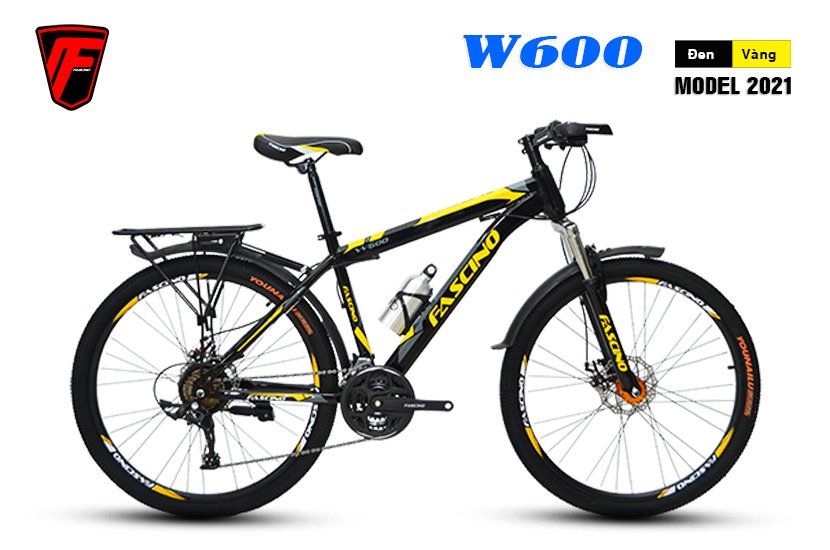 Xe đạp Địa hình FASCINO W600 (Đen,Vàng)