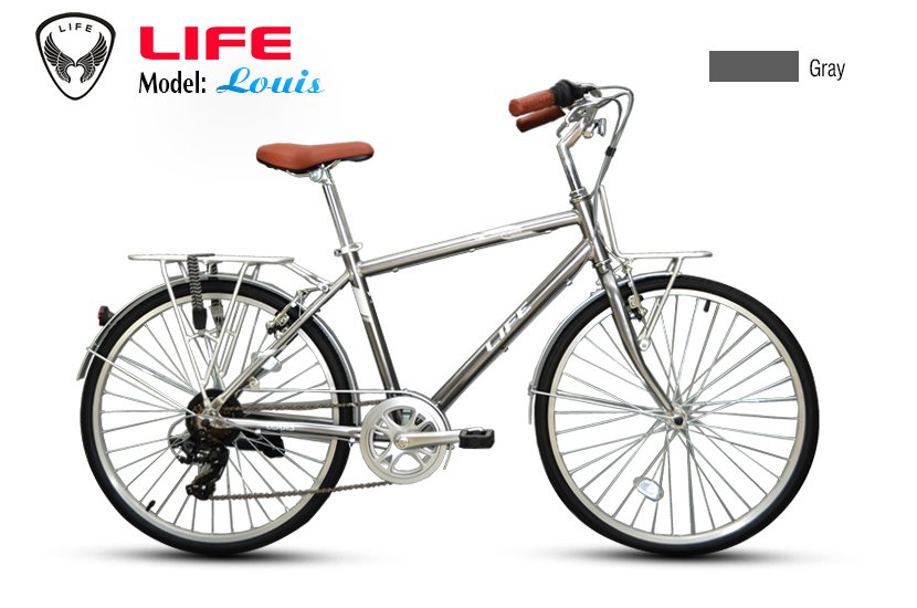 Xe đạp loại thường Life 26 LOUIS (Ghi) -Xe Nam khung Nhôm
