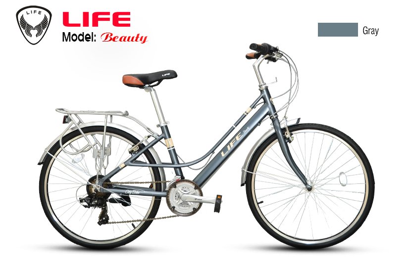 Xe đạp Mini loại thường Life 26 BEAUTY (Ghi) -Khung Nhôm