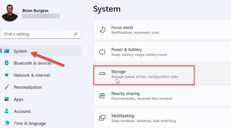 Kích hoạt tính năng Storage Sense