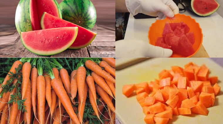 Cách thực hiện sinh tố dưa đỏ và cà rốt
