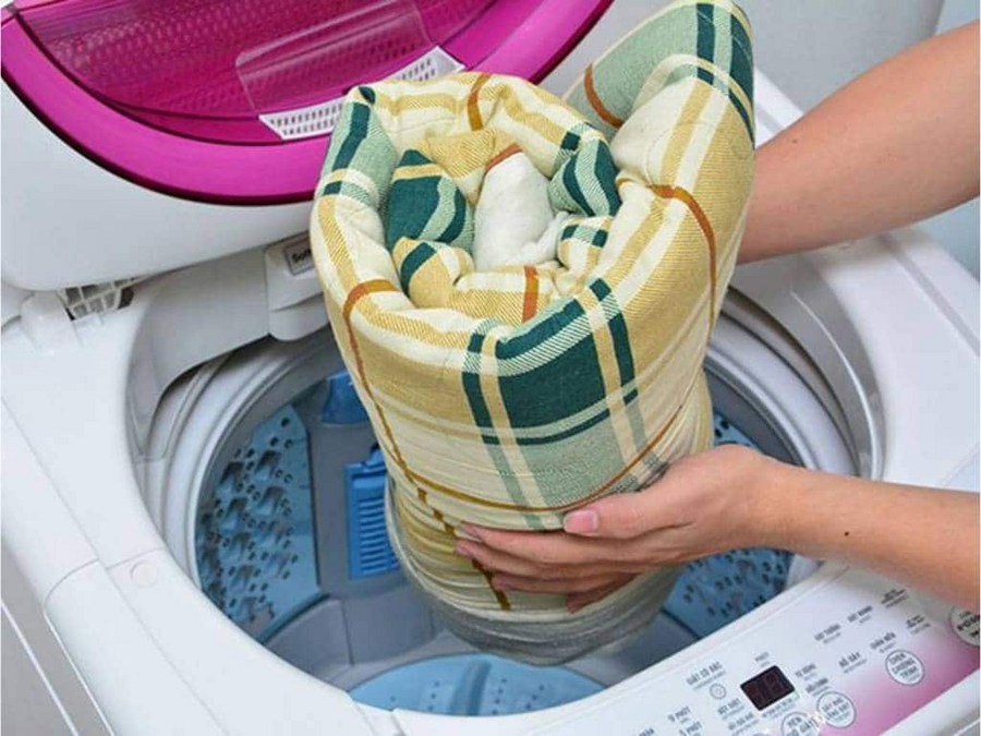 Hướng dẫn giặt lõi chăn bông bằng máy