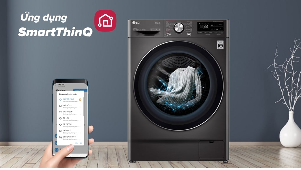 Điều khiển máy giặt từ xa thuận tiện với ứng dụng Smart ThinQ