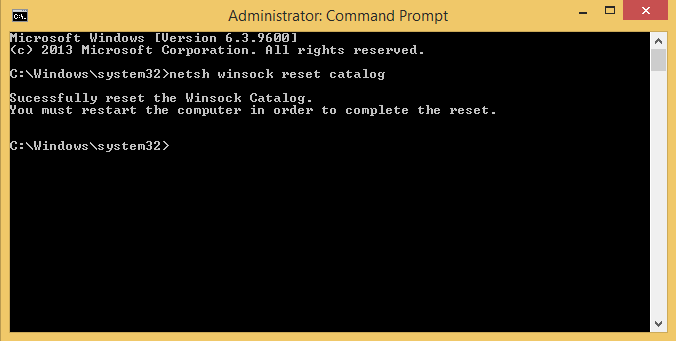 Sử dụng câu mệnh lệnh nhập DOS khắc phục PC nhập mạng bị lỗi