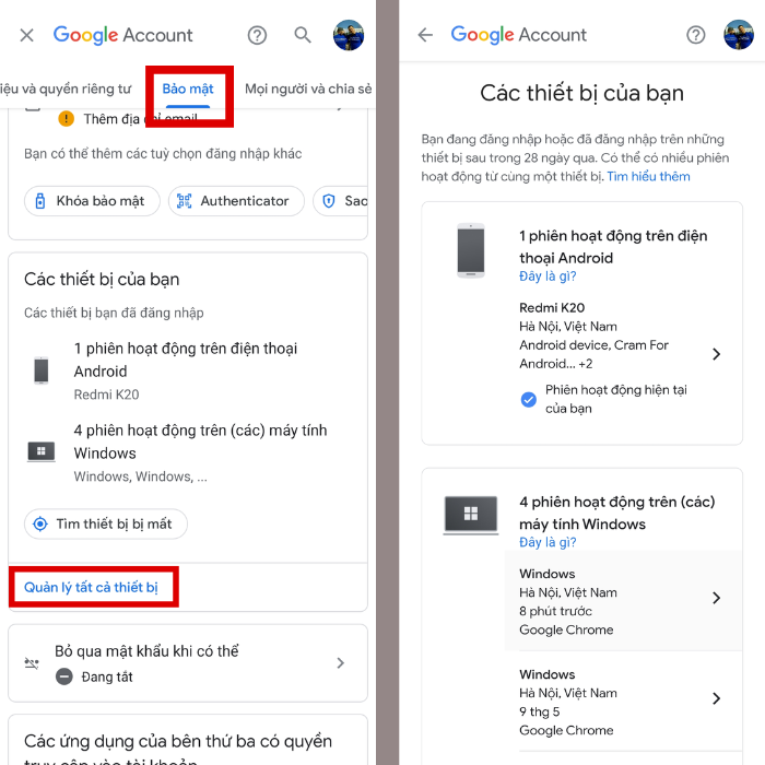 Cách đăng xuất Gmail từ xa trên điện thoại