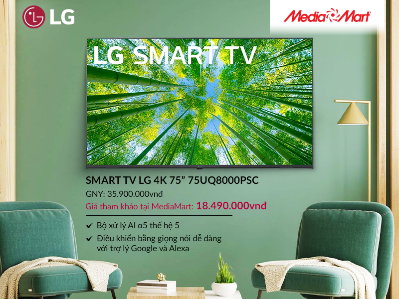 Smart Tivi LG 4K 75 inch 75UQ8000PSC ThinQ AI