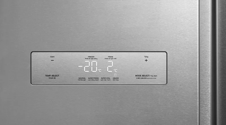 Bảng điều khiển nhiệt độ thiết kế ngoài cánh tủ
