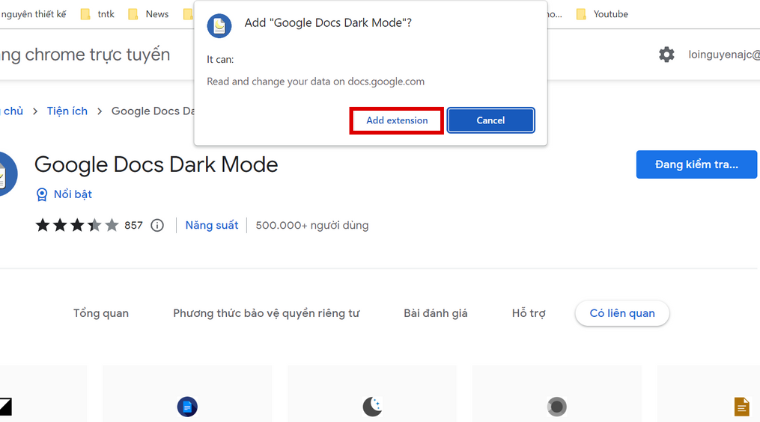Cách bật chế độ tối Dark Mode trên Google Docs máy tính