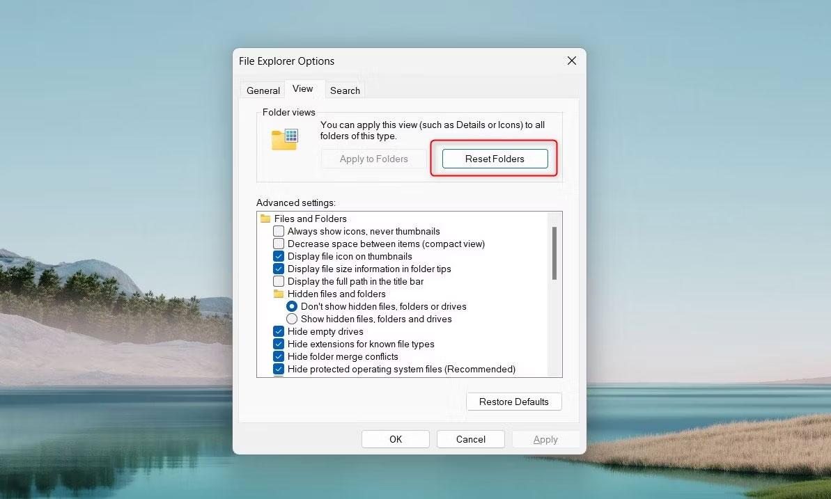 Hướng dẫn reset Folder View Settings thông qua File Explorer về mặc định