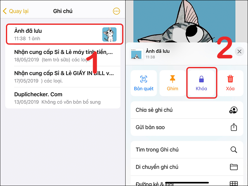 Cách ẩn và giấu ảnh trên iPhone bằng Ghi chú