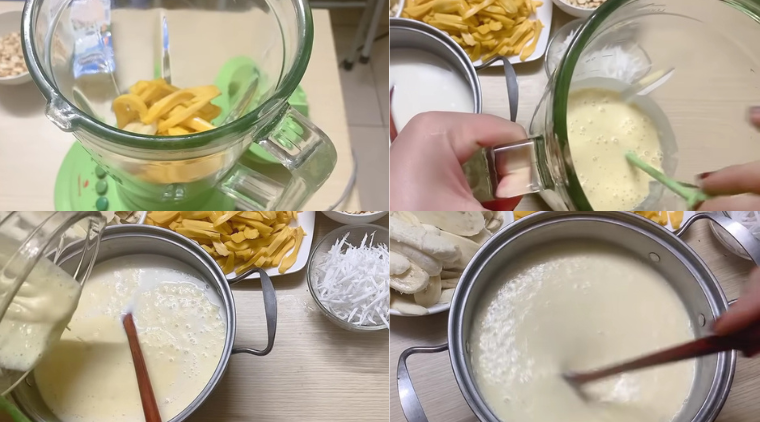 Cách thực hiện kem chuối mít thơm tho ngon