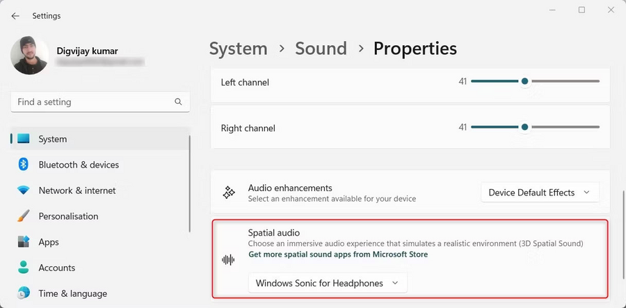 Hướng dẫn bật Spatial Sound bằng Windows Settings