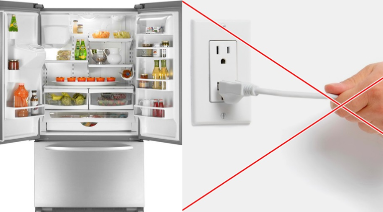 Tuyệt đối không rút phích cắm tủ lạnh thường xuyên