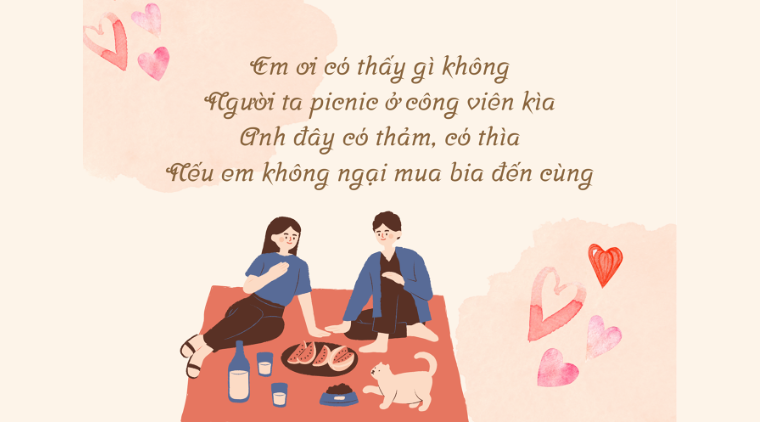 Những câu thơ thả thính sung sướng, cụt gọn